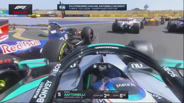 Формула 1. Контакт Антонелли и Хаджара на Гран-при Китая 2026 (спринт)