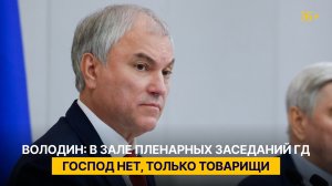 Володин: в зале пленарных заседаний ГД господ нет, только товарищи