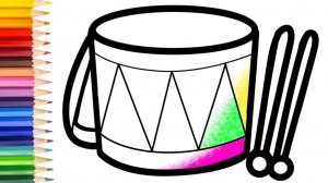 мультик для детей-Рисование БАРАБАНА для детей/Как нарисовать БАРАБАН для детей