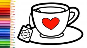 Мультик для детей-Как нарисовать ЧАШКУ ЧАЯ для детей/Рисование ЧАШКИ ЧАЯ для_детей