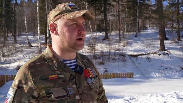 Триколор на Байкалгоре (Листвянка) в День защитника Отечества