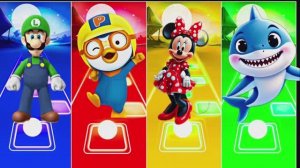 Кто победит в Tiles Hop? 🆚 Луиджи, Пороро, Минни Маус против Беби Шарк! 🎶 Музыкальная битва