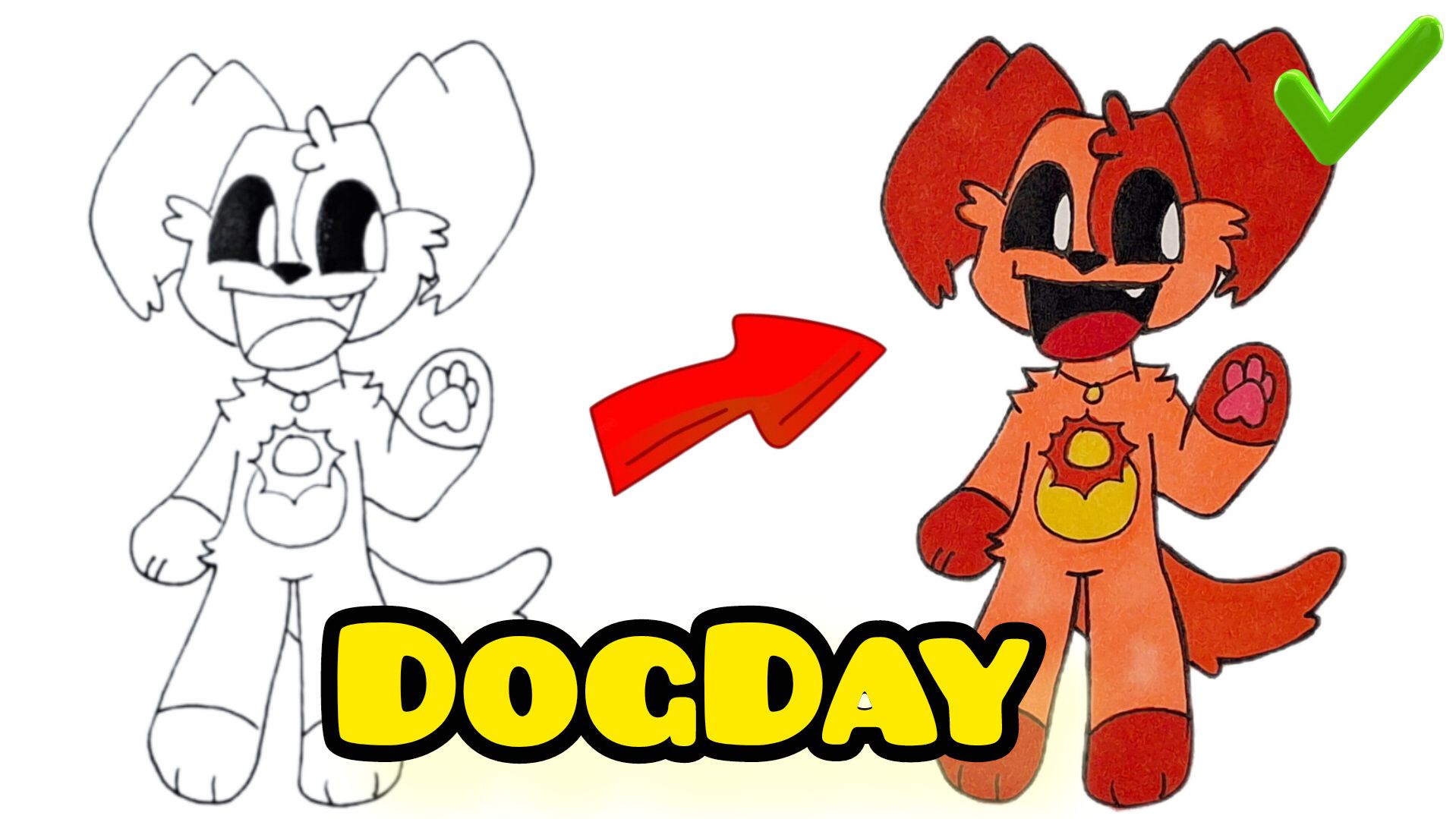 Как нарисовать ДОГДЕЯ из Poppy Playtime 3! 🐶☀️ Простой урок