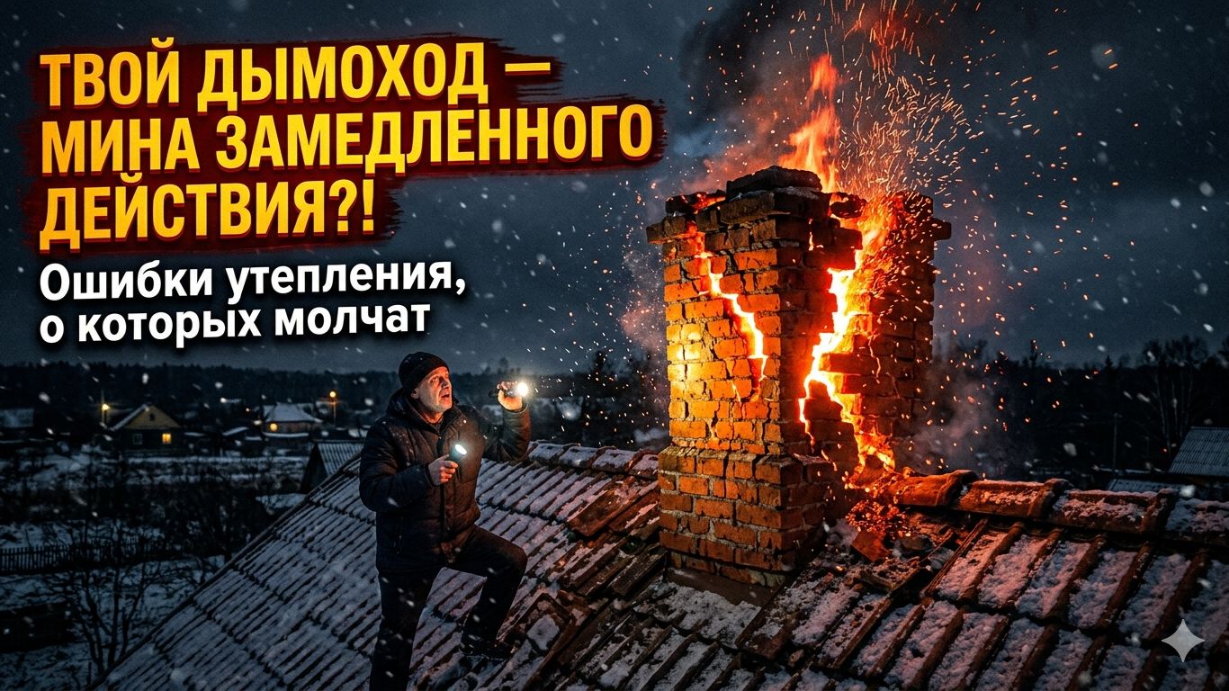 5 ОШИБОК УТЕПЛЕНИЯ ПЕЧНОГО ДЫМОХОДА КОТОРЫЕ СЖИГАЮТ ДОМ