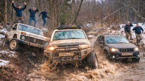 АФИГЕТЬ! НИВЫ против Иномарок СПОР! Кто остался в лесу на бездорожье?