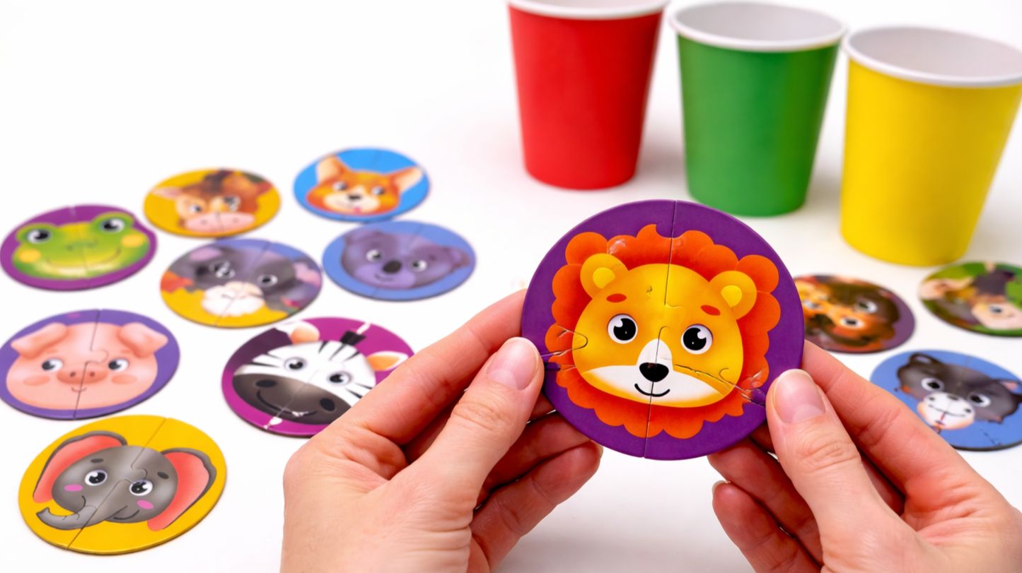 Учим животных с пазлами 🧩 Развивающее видео для детей | Домашние и дикие животные