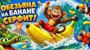Обезьяна на банане сёрфит. Потрясные приключения