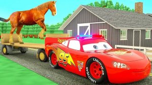 Вагоны поезда перевозят животных на ферму знакомство с животными, в том числе с лошадьми и собаками