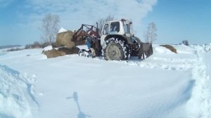 Продолжаем, достаём сено, дочищаем снег и навоз. Запуск Т-40 после зимы и переезд в склад. 14 марта