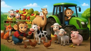 👉 Фермер-обезьяна чинит трактор и собирает свежий джекфрут – милая история о ферме. 🍑