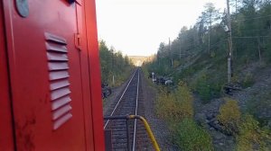 Мурмаши-Кола, Мурмаши-Запад из кабины машиниста поезда.
