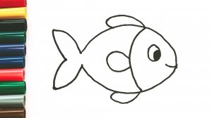 Как нарисовать РЫБКУ Учимся рисовать рыбку