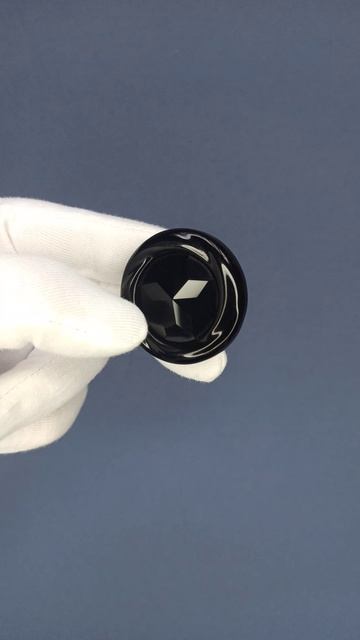 Пуговицы черные с черным камнем(размер№60), Артикул 02613