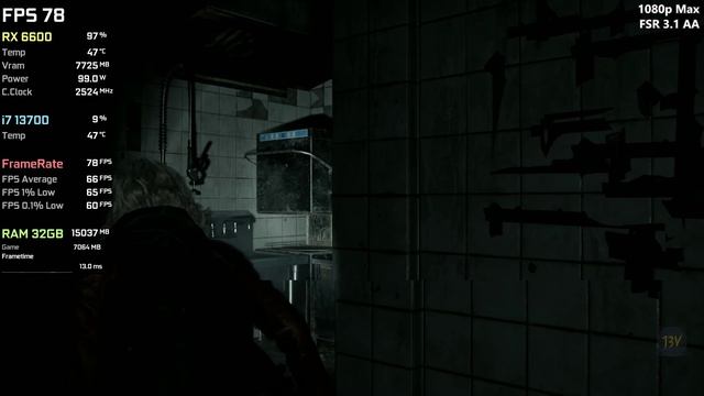 RX 6600+i7 13700 5.2GHz   Resident Evil Requiem 1080p