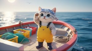 Это большой Улов! Маленький рыбак, отправляйся в море в этот день в тесной лодке 🐱🐟