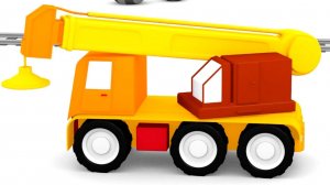 Развивающие мультфильмы про машинки. 4 машинки. конструктор подъемный кран