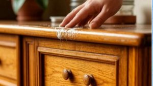 Удаление (маскировка) царапин на мебели.