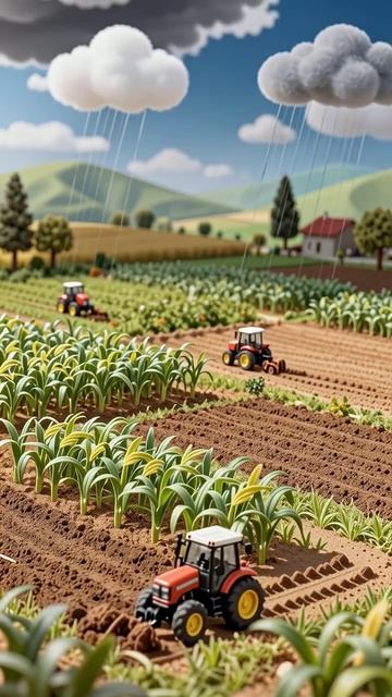 Веселая жизнь фермера: полные поля и работающие трактора #ферма #тракторы #сельскоехозяйство