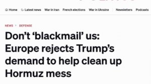 🇪🇺🇺🇸🇮🇷 Европа отказалась присоединяться к войне США и Израиля против Ирана, — Politico

▪️Сооб