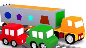 Развивающий мультфильм - 4 машинки - Геометрические фигуры для детей