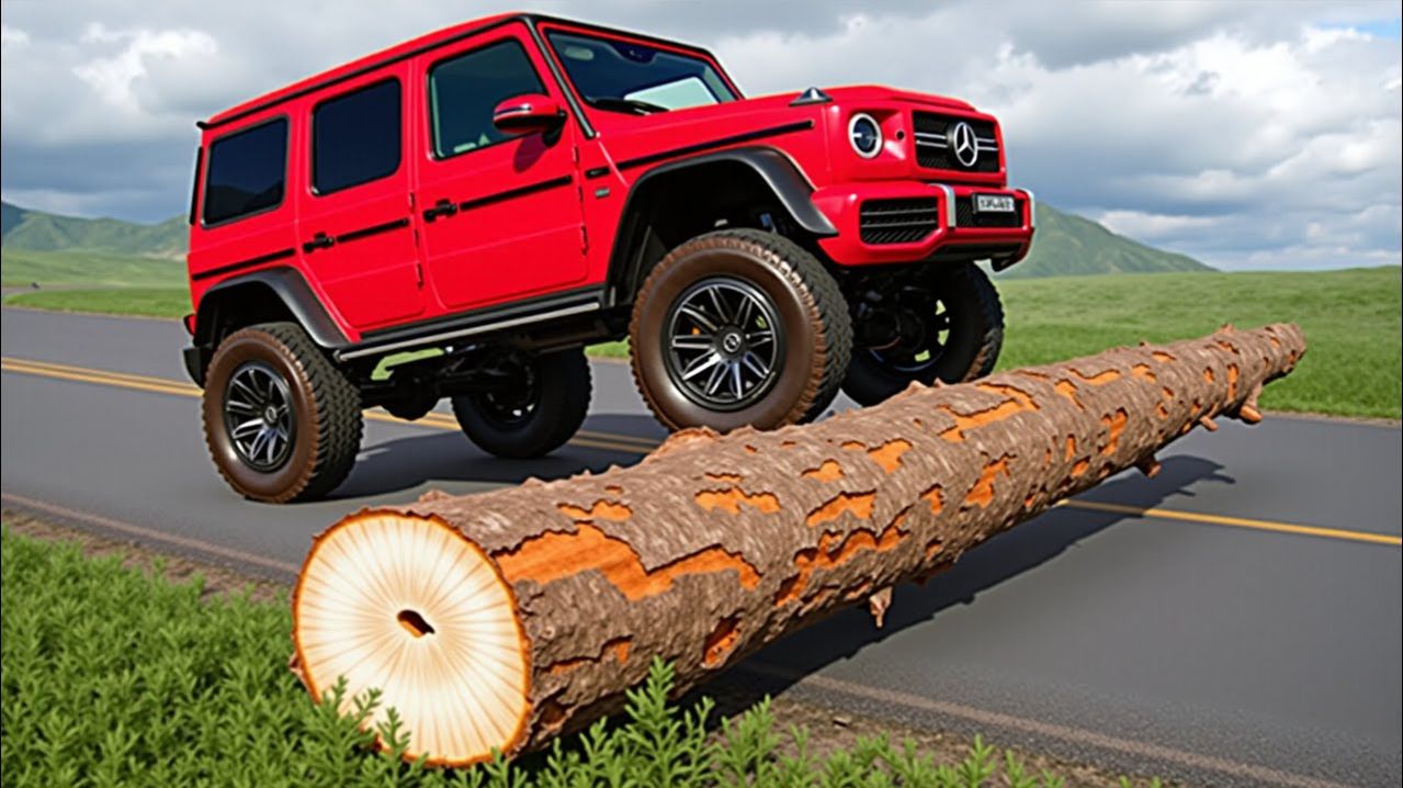 мультики АВТОМОБИЛИ против 100 БРЕВЕН, какая машинка проедет дальше