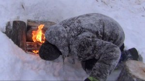 Тайга КОСТЕР в зимней ТАЙГЕ Рыбалка Охота Таежник МАКСИМ разводит Костер 5 марта 2026 Сухой пит