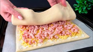 СУПЕР ИДЕЯ из слоеного теста! Дети больше не хотят пиццу! Пирожки из слоеного теста намного вкуснее