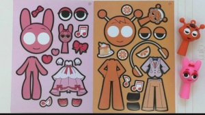 СПРУНКИ: Бумажная поделка Sprunki РЕЛАКС- БЛОКНОТ С НАКЛЕЙКАМИ ASMR😍ОРЕН И ПИНКИ💚РЕАКЦИЯ