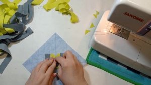 Как сшить из лоскутов ткани блок " Шишка". Подробный мастер класс.