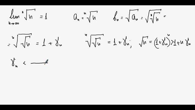 Ещё одно предельное свойство корня n - й степени из положительного числа