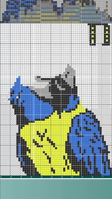 Попугай - (Parrot) [★★★★★] 75х55 цветной японский кроссворд #pixelart