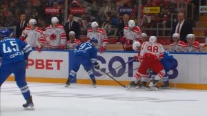 КХЛ. Спартак_Динамо Мс 16032026. Беляев проводит силовой и провоцирует Джордана Уилла