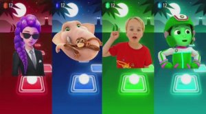 Битва героев в Tiles Hop! 🆚 Щенячий патруль, Влад и Ники, Охотники на демонов против Джангл Бит 🎶