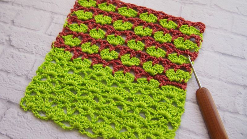 Вязание крючком узоры. КАК ВЯЗАТЬ легкий узор крючком+схема .Уроки вязания для начинающих Урок 206