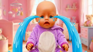 КУКЛА БЕБИ БОН ЭМИЛИ НЕ МОЖЕТ УСНУТЬ! 😴🍼 Укладываем пупса спать с ПЛЮШЕВЫМ МИШКОЙ! 🧸✨