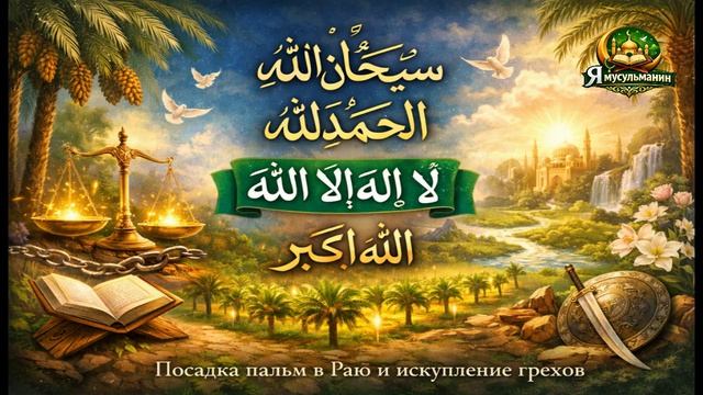 Субханаллах, Альхамдулиллях, Аллаху Акбар 100 раз — зикр очищает грехи и сажает пальмы в Раю