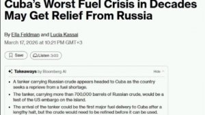 🇷🇺🤝🇨🇺 Танкер с российской нефтью идет к берегам Кубы на фоне энергетического кризиса и блокады