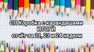СП Коробка с карандашами, ИТОГИ, отчёт за 21, 23 и 24 недели🥰