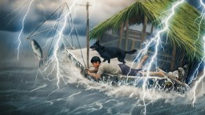 Выживание на плоту: шторм разрушил мой плот из мусора | Восстанавливаю всё вместе со своей собакой