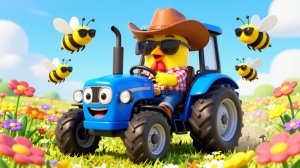 🚜МУЛЬТИК‑ПЕСЕНКА: СИНИЙ ТРАКТОР И ПЕТУХ | Весёлое видео для детей | Детские песенки
