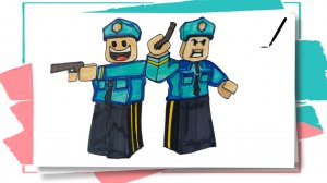 Как нарисовать Полицейских Роблокс