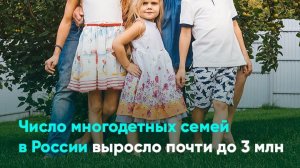 Число многодетных семей в России выросло почти до 3 млн
