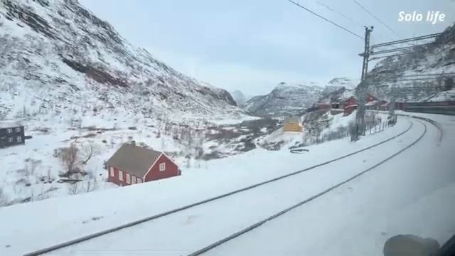 Поездка на самом заснеженном поезде Норвегии.