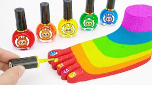 Мультики для детей. как сделать радужные ступни из кинетического песка. Мультики для малышей