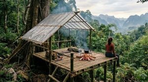 Строительство укрытия для выживания из бамбука и полиэтиленовой пленки. Бушкрафт