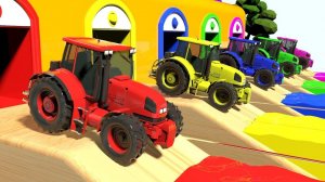 Изучение цветов для детей с помощью трактора - Изучение цветов с помощью акварельных красок