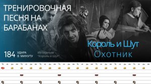 КиШ - Охотник (Из сериала Король и Шут) / 184 bpm / Тренировочная песня для барабанов