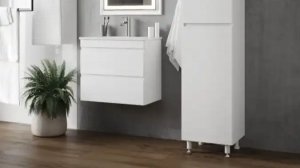 Тумба с раковиной AURA Сантельмо Слим подвесная, белая