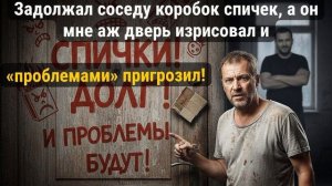 Истории из жизни \ Задолжал соседу коробок спичек, а он мне аж дверь