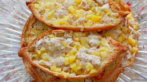 Татарские пирожки "Тэкэ" с картошкой и курицей.